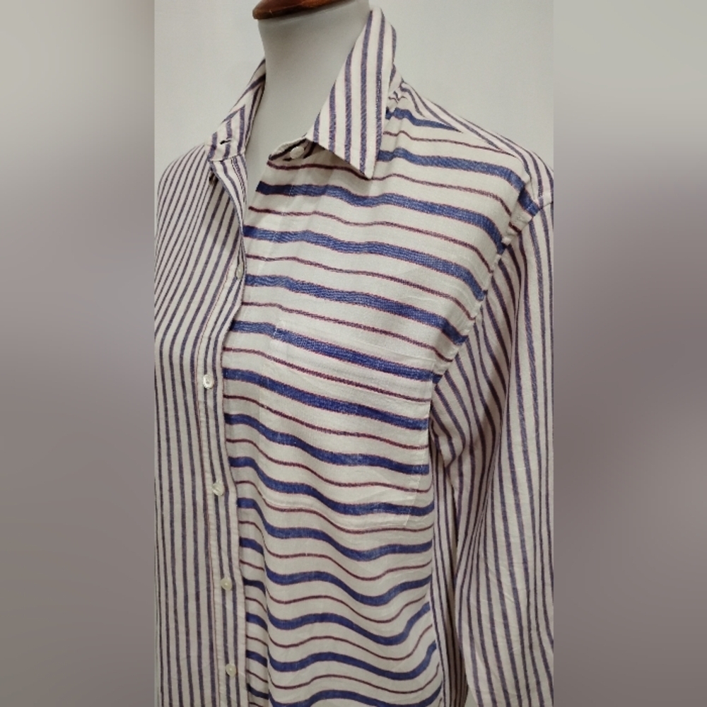 J. CREW STRIPED LINEN SHIRT DRESS - Picture 9 of 11